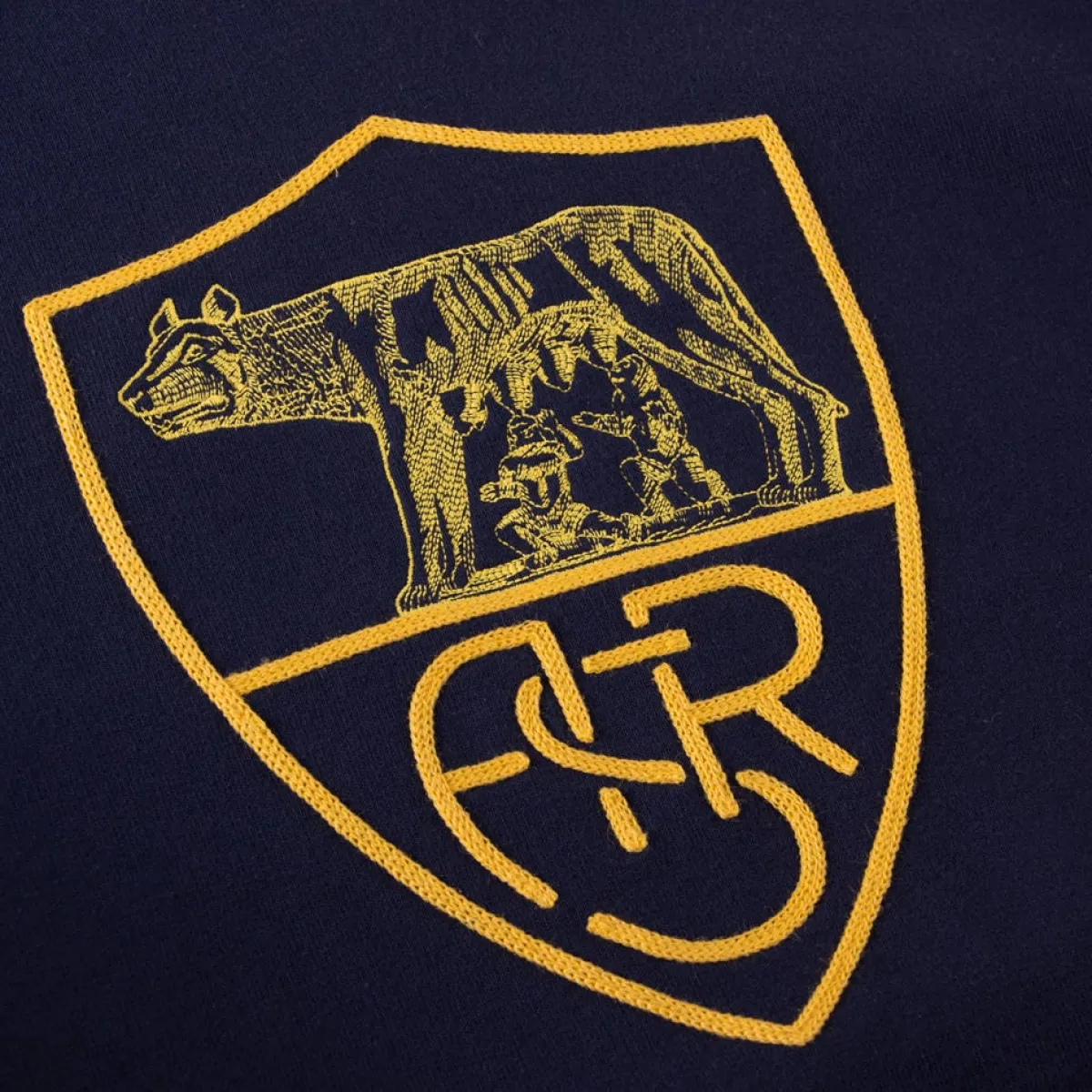 AS Roma Felpa con cappuccio logo Crest Heritage Collection, Uomo, Blu<Uomo Felpe