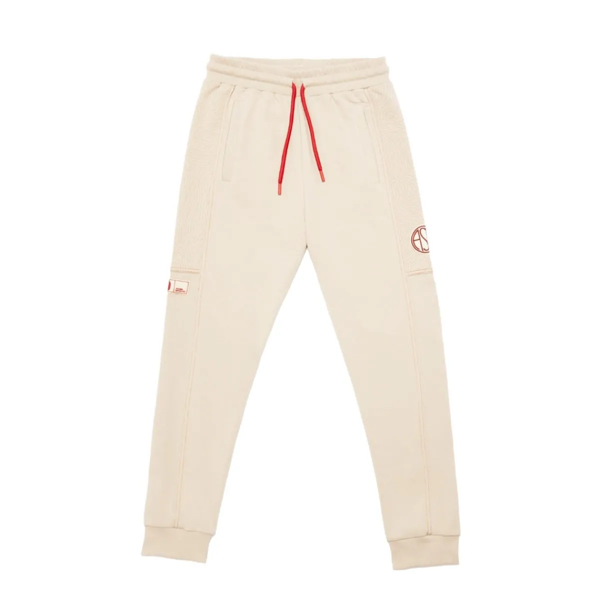 AS Roma Pantaloni jogger logo ASR, Uomo, Crema<Uomo Tute E Pantaloni